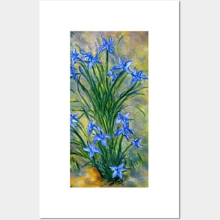 blue lillys Posters and Art